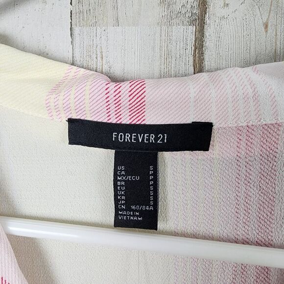 Forever 21 Sunshine Striped Crop Top Size Small - Picture 3 of 9